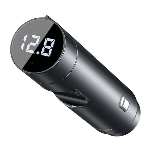 بيسوس شاحن سريع 2 USB وبلوتوث ومحول الصوت MP3 مشغل موسيقى وأضاءة LED الرقمية (كود :153)