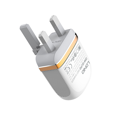 لدنيو- شاحن سريع بقوة 20 واط مع منفذ QC3.0 ومنفذ Type-C - موديل A2316C-UK (كود:109)