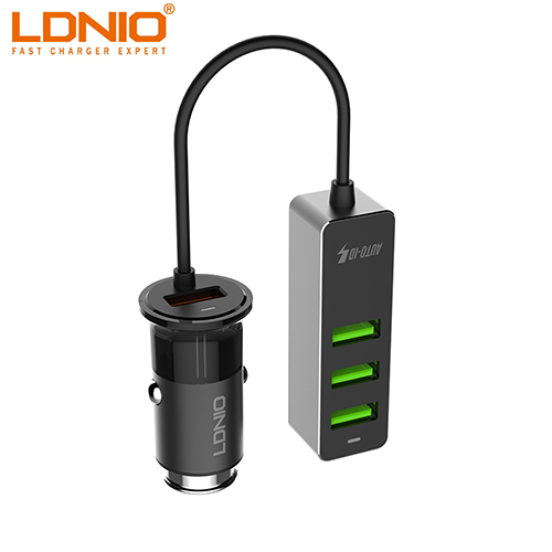 لدنيو – شاحن سيارة مع 4 منافذ USB بقوة 3.4 أمبير (كود:44)