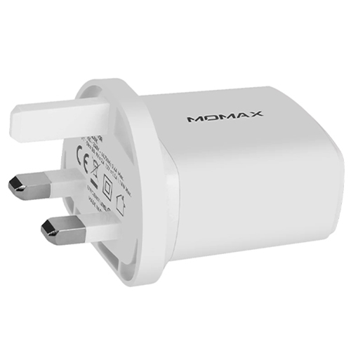 شاحن سريع QC 3.0 شاحن بمنفذ واحد 18 وات من موماكس (UM1QUKW) - أبيض(كود:135)
