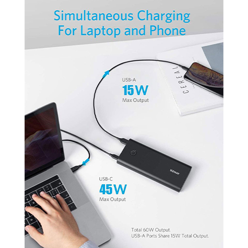 Anker Backup Battery + PowerCore 45W + Wall Charger - Black (Code: 158)