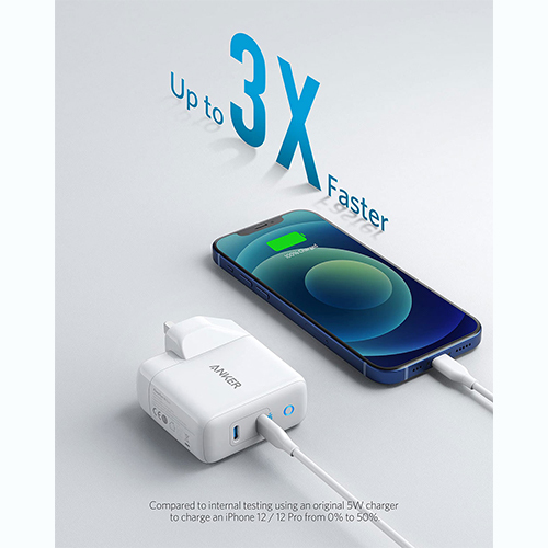 أنكر - شاحن PowerPort III Duo بقوة 40 واط - أبيض (كود :165)