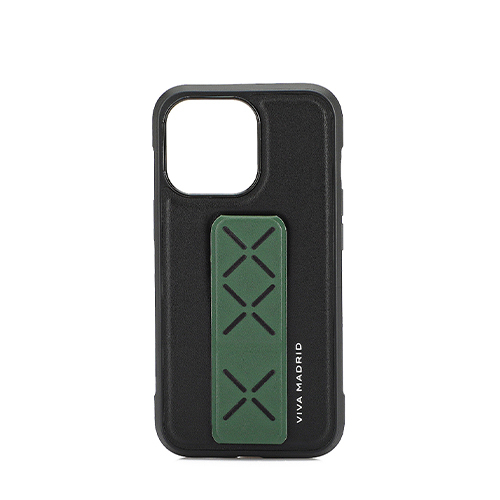 Cover Viva Madrid Morfix Leather Case with Grip iPhone 13 Pro - Green and Black (Code:273)