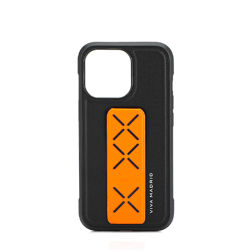 Cover Viva Madrid Morfix Leather Case with Grip iPhone 13 Pro - Orange Black (Code:273)