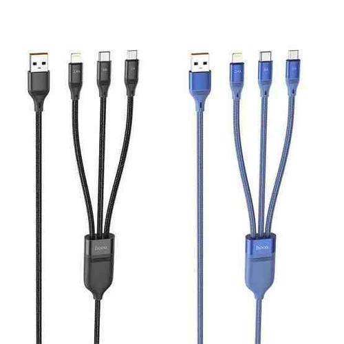 hoco fast charging cable usb to lightning+micro+type-c (code-290)