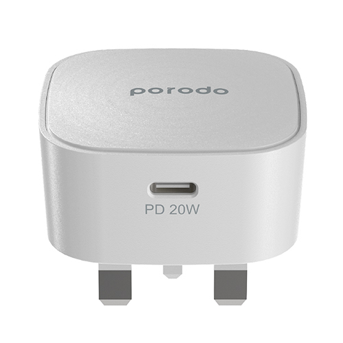 شاحن بورودو USB-C بقوة 20 وات وكابل مضفر من النوع C إلى Lightning بطول 1.2 متر(كود:207)
