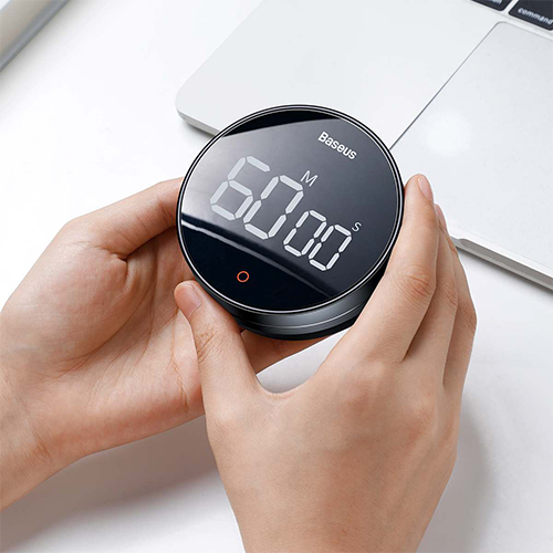 Baseus Heyo Rotation Timer Pro Magnetic Digital Alarm Clock - Dark Gray - FMDS00013 (Code:210)