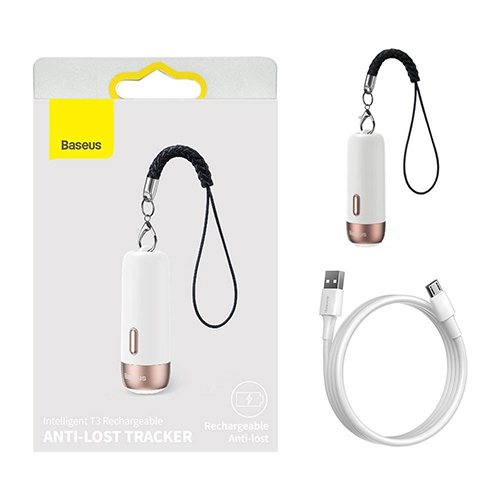 Baseus T3 Rechargeable Anti-Lost Smart Tracker Support Bluetooth and GPS - White (Code:209)