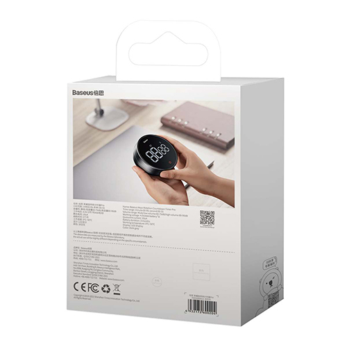 Baseus Heyo Rotation Timer Pro Magnetic Digital Alarm Clock - Dark Gray - FMDS00013 (Code:210)