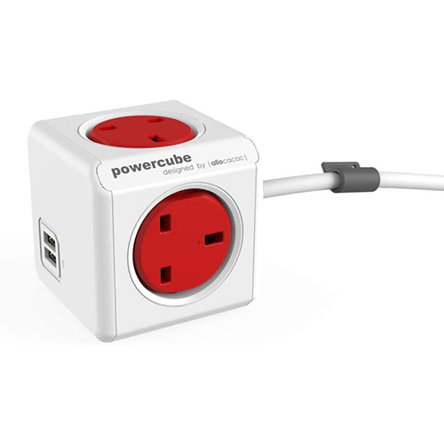 الوكاكوك - موزع كهربائي 4 منافذ توزيع للطاقة +2 USB مع كيبل 1.5متر(كود:134)