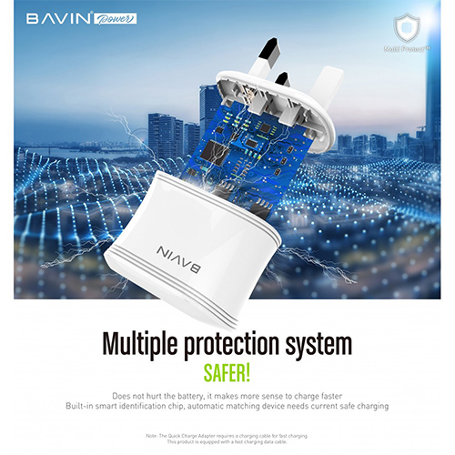 شاحن كهرباء بمخرجين USB بأفين PC390E (كود :71)
