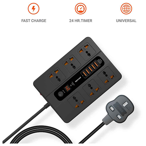 بورودو - مشترك كهرباء 6 مقابس كهرباء +5 USB -(كود:124)