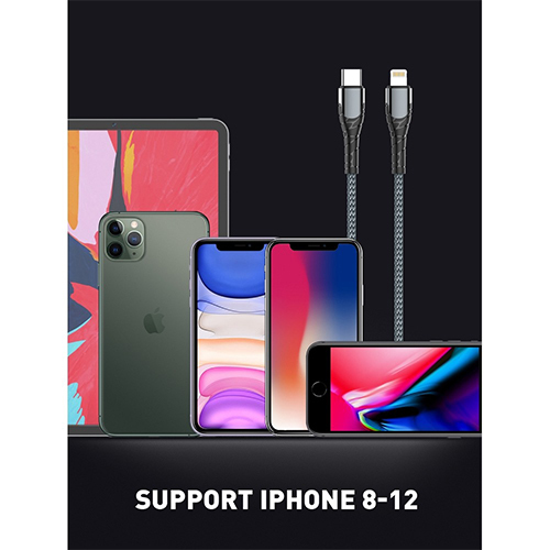 لدنيو - كيبل USB TYPE-C الي LIGHTNING بطول 1 متر بقوة 18 واط (كود:43)