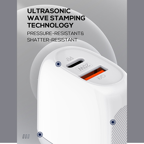 لدنيو- شاحن سريع بقوة 20 واط مع منفذ QC3.0 ومنفذ Type-C - موديل A2316C-UK (كود:109)