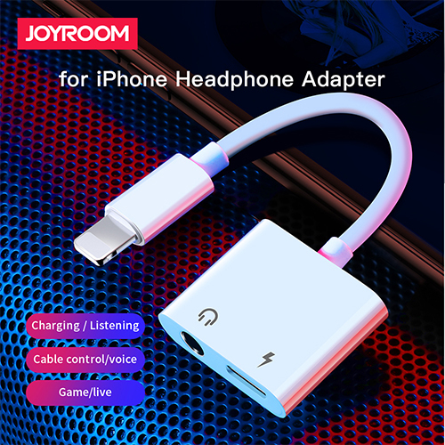 Jerome Lightning to 3.5mm Audio Jack Adapter + Lightning Charging Port - White (Code: 171)
