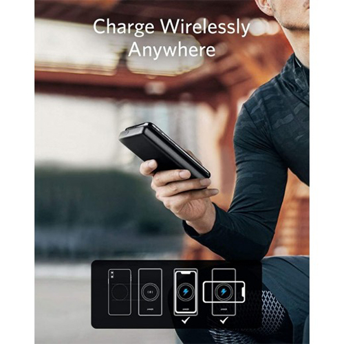 Anker PowerCore 3Sense 10000mAh Power Bank 18W PD with 10W Wireless Charging - Black (Code: 188)