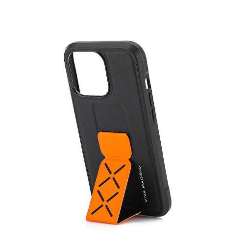 Cover Viva Madrid Morfix Leather Case with Grip iPhone 13 Pro - Orange Black (Code:273)