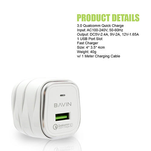 Pavin PC527 Quick Charge Wall Charger Qualcomm 3.0 (code:68)