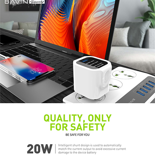 بأفين PC396E محول شاحن سريع 20 واط 4.5 أمبير USB (كود :69)