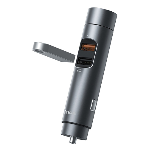 بيسوس شاحن سريع 2 USB وبلوتوث ومحول الصوت MP3 مشغل موسيقى وأضاءة LED الرقمية (كود :153)