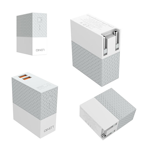 لدنيو- بأور بانك 2×1 شاحن السفر قوة الطاقة 5200 مللي أمبير 2 منفذ USB - موديلPa606 (كود:3)