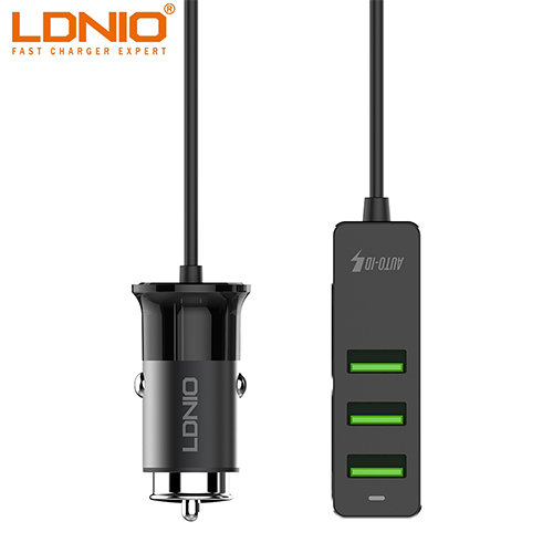 لدنيو – شاحن سيارة مع 4 منافذ USB بقوة 3.4 أمبير (كود:44)