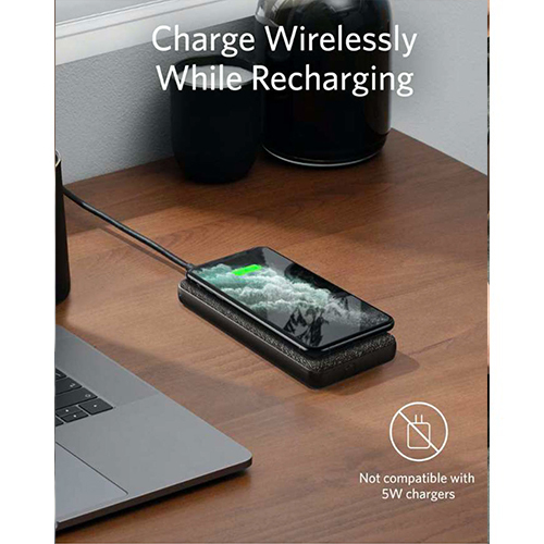 Anker PowerCore 3Sense 10000mAh Power Bank 18W PD with 10W Wireless Charging - Black (Code: 188)