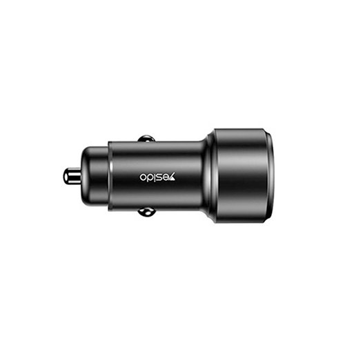 Yesido Car Charger With Type-C And USB Port 42W - Black (Code:240)
