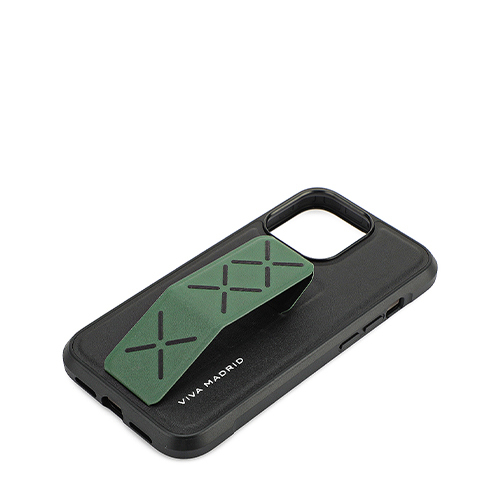 Cover Viva Madrid Morfix Leather Case with Grip iPhone 13 Pro - Green and Black (Code:273)