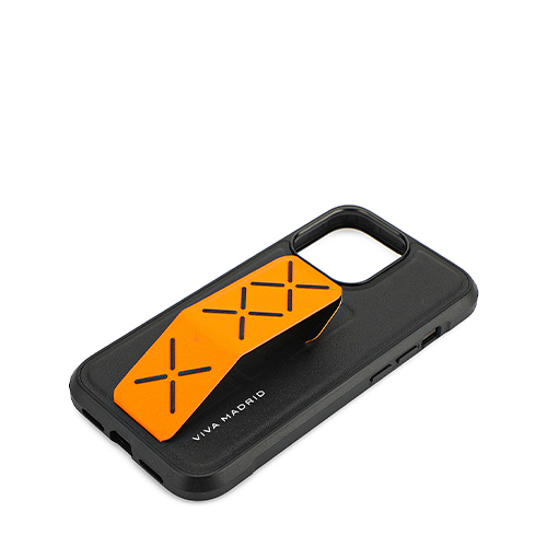 Cover Viva Madrid Morfix Leather Case with Grip iPhone 13 Pro - Orange Black (Code:273)
