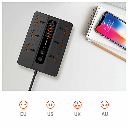بورودو - مشترك كهرباء 6 مقابس كهرباء +5 USB -(كود:124)