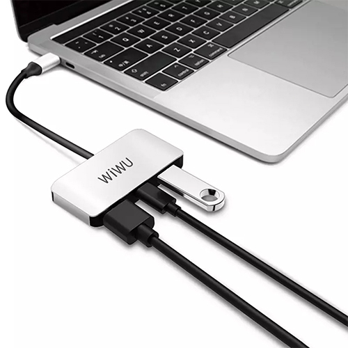 3 in 1 Type C Adapter with USB3.0 Fast Data Transfer 4K HDMI Display and Fast Charging (Code:150)
