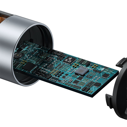 بيسوس شاحن سريع 2 USB وبلوتوث ومحول الصوت MP3 مشغل موسيقى وأضاءة LED الرقمية (كود :153)