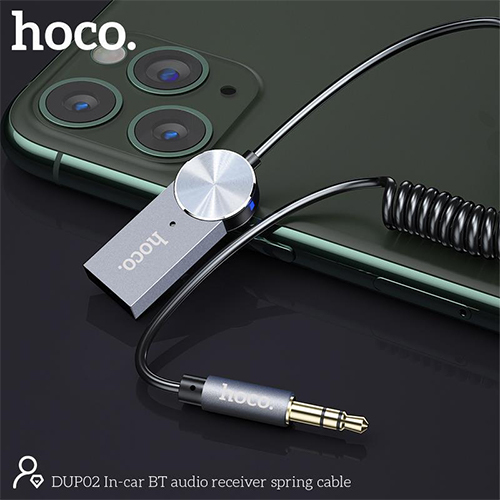 aux bluetooth headphone in car adapter in-car BT audio receiver HOCO DUP02 (Code: 86)