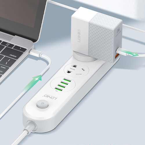 لدنيو- شاحن عالمي بقوة 65 واط  1 منفذ USB C سريع  من النوع C شاحن حائط - موديل A2620C (كود:108)
