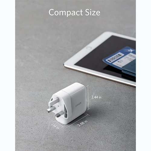 أنكر - شاحن PowerPort III Duo بقوة 40 واط - أبيض (كود :165)