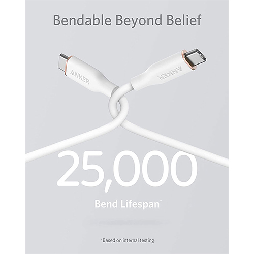 أنكر - كيبل باور لاين II فلو USB-C الى USB-C - كيبل 100 واط (6 قدم / 1.8 متر) (كود:250)