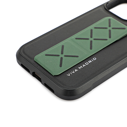Cover Viva Madrid Morfix Leather Case with Grip iPhone 13 Pro - Green and Black (Code:273)