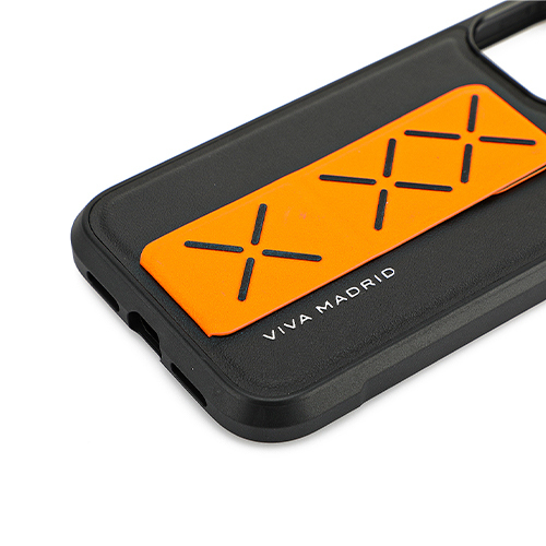 Cover Viva Madrid Morfix Leather Case with Grip iPhone 13 Pro - Orange Black (Code:273)