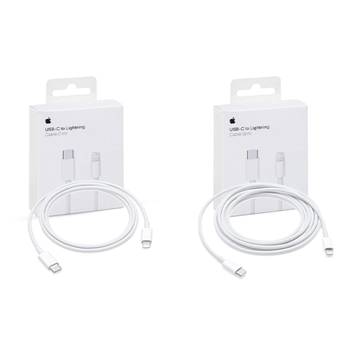 أبل - كيبل USB-C إلى Lightning شحن 3.3 قدم  متوفر بطول 1 متر ابيض (كود:101)