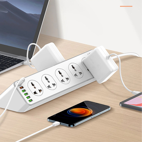 لدنيو -  مشترك الشحن السريع 5 مقابس كهرباء+ 5 منافذ USB + منفذ 1 PD - موديل SC10610 (كود:40)