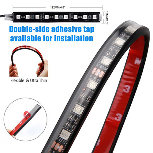 4 in 1 Car Decorative Light Bar 12V 8 Colors LED Changing Lighting with Music 5050-SMD (Code223)