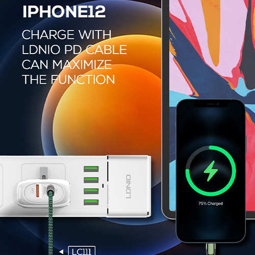 لدنيو- شاحن سريع بقوة 20 واط مع منفذ QC3.0 ومنفذ Type-C - موديل A2316C-UK (كود:109)