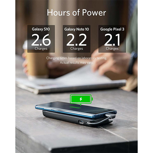 انكر - بطارية إحتياطية باور كور + ميترو بلس سعة 10,000mAh مع كابل USB-C مدمج - أسود (كود:229)