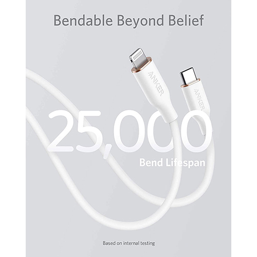 أنكر - كيبل شحن 1.8 متر USB-C الى Lightning باورلاين III فلو (كود :162)