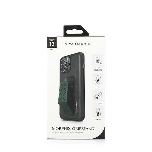 Cover Viva Madrid Morfix Leather Case with Grip iPhone 13 Pro - Green and Black (Code:273)