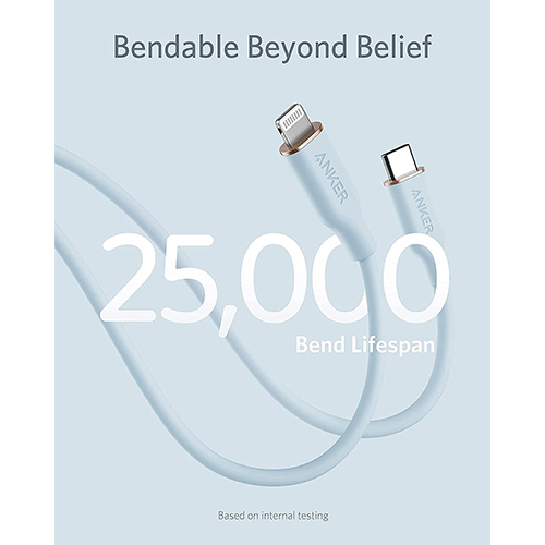 أنكر - كيبل شحن 1.8 متر USB-C الى Lightning باورلاين III فلو (كود :162)