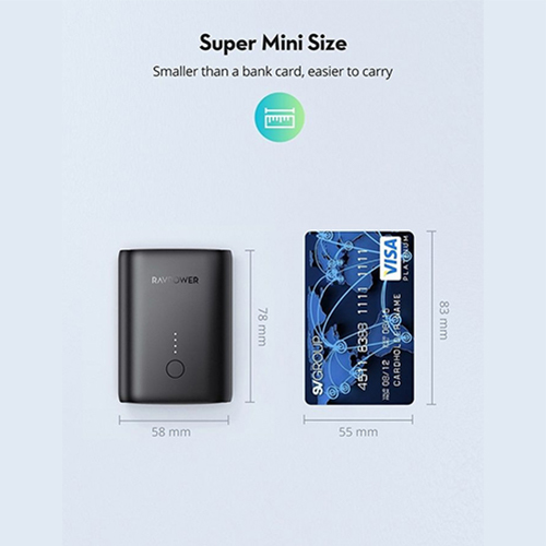 RAV Power - 10000 mAh Backup Battery with PD and QC Port for Fast Charging (Code:144)
