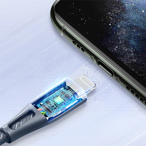 From RAV Power Cable 2 Meters Braided with Nylon Type C to Lightning (Code: 141)