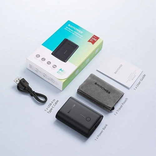 RAV Power - 10000 mAh Backup Battery with PD and QC Port for Fast Charging (Code:144)